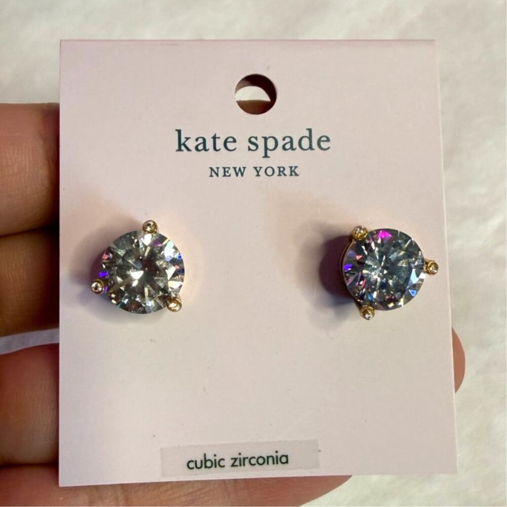 NWT KATE SPADE New York Circle Clear Earrings Stud
